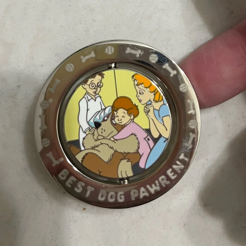 Disney Best Dog Pawrent Enamel Spinner Pin featuring Nana and Kids/Peter Pan - Picture 3 of 4